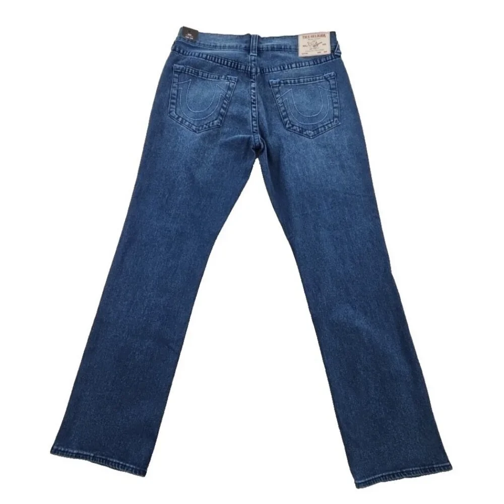 NWT True Religion Ricky Jeans Men's 34x34 Medium‎ Wash Relaxed Straight Leg NEW